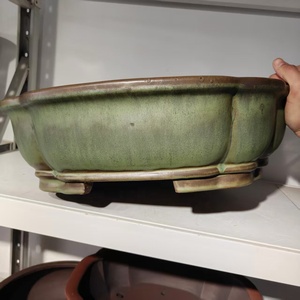 <span class=keywords><strong>Pot</strong></span> à bonsaï en sable violet Yixing de haute qualité, fait à la main, proportion ultra-large, <span class=keywords><strong>vert</strong></span> mat glacé - Product Image 2