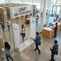 Porte de sécurité RFID pour mobilier de bibliothèque, détecteur de livres antivol EAS, système de gestion de sécurité d'alarme RFID HF