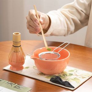 Luxury 7-Pieces Traditional Ceramic Love Heart Whisk <b>Matcha</b> <b>Set</b> Pink <b>Tea</b> Ceremony Drinkware - Product Image 4
