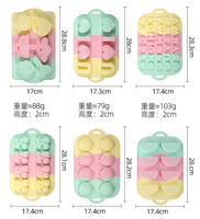 Moule en silicone multicolore en forme de dessin animé, qualité alimentaire, pour chocolat, biscuits, mousses, bac à glaçons en silicone, vente en gros pour la pâtisserie