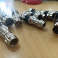 Suministro de fábrica Tipo F Macho MACHO RG11 RG 11 Conector Conectores coaxiales RF impermeables de alta calidad en stock