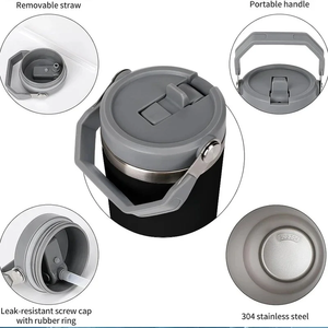 20oz 30oz Stainless Steel Vacuum Insulated Tumbler with Lid Straw Handle Portable Travel Mug for <b>Hot</b> Cold <b>Drinks</b> - Product Image 4
