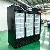 Congélateur vertical à refroidissement par ventilateur, armoire de stockage commerciale pour aliments et boissons surgelés avec porte vitrée