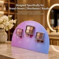 Support de présentation de maquillage en acrylique pliable semi-circulaire dégradé personnalisé de 3 mm pour comptoir/bureau, présentoir de palette de fards à paupières