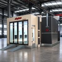 Cabines de peinture professionnelles abordables au gaz naturel 43 kW pour voitures 80 ° Cabine de peinture automobile avec double ventilateur d'admission et four de séchage