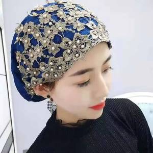 Factory <b>Direct</b> Sale New Design Islamic Scarf Embroidery <b>Beads</b> Fashion Muslim Lace Beach Summer Headscarf - Product Image 2