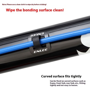 ENLEE T013 Aluminum Alloy Anodized Double-Sided Tape C-Type Buckle Bicycle <b>Frame</b> Cable Pass-Through Holder 20x20mm - Product Image 4