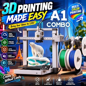 Imprimante 3D Version A1 prête à être expédiée, nivellement entièrement automatique, haute vitesse, multicolore, FDM, imprimante 3D FDM A1comboo - Product Image 1