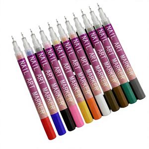 Stylo à vernis à ongles Odm 12 couleurs DIY 0,5 mm, séchage rapide 3D, décoration d'art des ongles, marqueurs acryliques à base d'eau pour enfants - Product Image 1