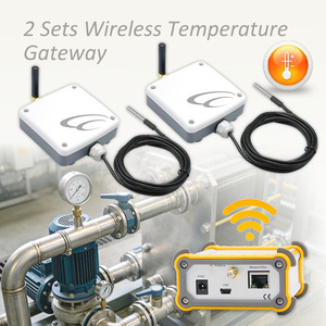 Sensor de Temperatura Inalámbrico Industrial Inteligente IoT, 2 Conjuntos de Sensores de Temperatura Inalámbricos para Exteriores con Gateway Inalámbrico - Product Image 1