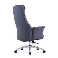 Chaise de bureau pivotante de direction grise commerciale, dossier haut, patron, confortable, fauteuil de conférence, ergonomie, chaise de bureau en cuir