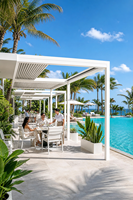 Pergola motorisée en aluminium robuste avec système de toit à lames rétractables, imperméable, revêtement poudré, gazebo de jardin, pavillon