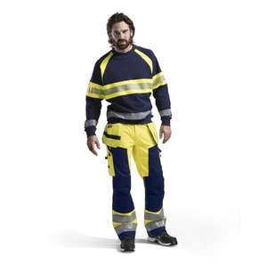 BLAKLADER - 3359115889335XL Pull haute visibilité Bleu marine/jaune-EAN 7330509804674 HI-VIS WORKWEAR - Product Image 3