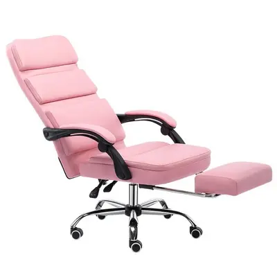 كرسي مكتب تنفيذي من الجلد الصناعي المنجد بموضة عصرية لعام 2024