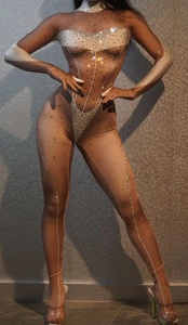 NOVANCE New Products Ideas 2023 Glittering Diamonds Chocolate Color Ladies Rompers and Jumpsuits Club Wear for bar Nightclub - Product Image 6