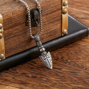Gioielli vyking alla moda collana pendente a punta di lancia in acciaio inossidabile Heritage nordico mitologia norrena guerriero spirito collezione - Product Image 2