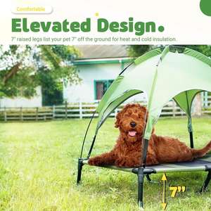 Cama Elevada para Perros con Toldo, Casas Portátiles para Perros Grandes para Exteriores, Camas Elevadas para Perros Resistentes a la Intemperie - Product Image 5