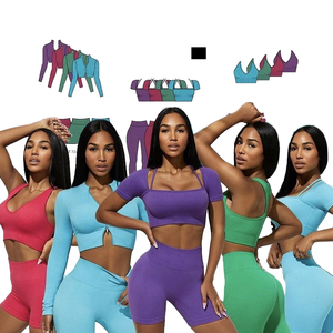 Setelan pakaian dalam wanita, pakaian dalam wanita elastis, celana Yoga, celana dalam ketat, pakaian dalam kebugaran, celana dalam olahraga, mulus, cepat kering, Eropa, Amerika, untuk wanita - Product Image 2