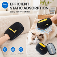 Gant de toilettage pour animaux à adsorption statique, lavable et réutilisable, pour enlever les poils de chat et de chien, nettoyeur de fourrure multi-usage pour meubles et animaux