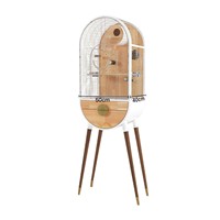 Cage à perroquets de luxe en acier inoxydable, villa pour oiseaux en bois massif, configuration intérieure DIY, grande volière pour ara, gris africain, conure
