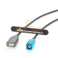 Cable de Datos Automotriz Blindado USB a Fakra HSD de 4 Pines, Conector Hembra y Macho para Cámara de Vehículo, Sistema de Infoentretenimiento, Pantallas