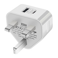 Cargador Rápido Universal Tipo-C de 20W con Protección OTP, OVP y OCP, Compacto y Portátil, para Auriculares, Adaptador de Enchufe UK, Venta al Por Mayor