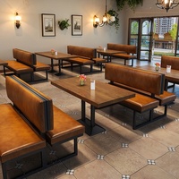 Ensemble canapé et chaises de style industriel pour pub, restaurant, salon de thé, café, bar à fondue et barbecue, idéal pour la restauration commerciale