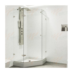 Elegante Diseño de Cuarto de Ducha para Hotel, Cabina de Ducha de Vidrio con Perfil de Aluminio de 80x80 con Accesorios - Product Image 1