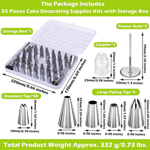 Juego de 52 Boquillas para Decoración de Pasteles, Bolsas de Repostería, Bolígrafos para Colorear Fondant, Herramientas para Hornear, en Caja de Plástico - Product Image 4