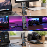 Hub USB-C multiport 10-en-1, concentrateur USB fiable pour plusieurs périphériques USB, adaptateur de stationnement pratique pour le bureau quotidien