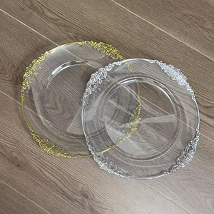 Assiettes <span class=keywords><strong>de</strong></span> mariage jetables à bord doré <span class=keywords><strong>assiette</strong></span> <span class=keywords><strong>de</strong></span> présentation <span class=keywords><strong>de</strong></span> mariage en <span class=keywords><strong>or</strong></span> pour table <span class=keywords><strong>de</strong></span> mariage - Product Image 1