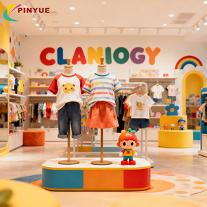 Étagères de présentation de vente au détail personnalisées uniques, décoration intérieure de <span class=keywords><strong>magasin</strong></span> de vêtements pour bébés, conception de présentoir pour magasins de vêtements pour bébés - Product Image 6