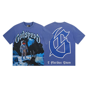 スケートボードゴッドスカイラインスカルスピーディプリントメンズグラフィックTシャツ100%コットンジャージーエコフレンドリーヴィンテージボクシーヒップホップストリートウェア - Product Image 2