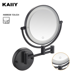 KAIIY Salle De Bains Moderne Style Extensible Double Bras S'étendent 2 Visage Loupe Forme Ronde Led Miroir De Salle De Bain - Product Image 4