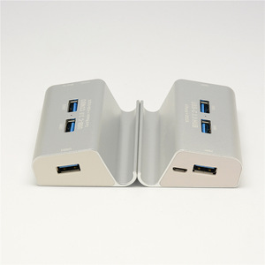 Hub USB 3.0 tipo C de aleación de aluminio, 4 puertos con lector de tarjetas SD para soporte de teléfono móvil Nintendo Switch - Product Image 1
