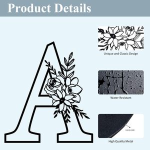 A-Z 26 mektuplar büyük Metal duvar dekorasyon siyah 3D görsel Logo çiftlik asılı oturma odası paskalya partisi-dekoratif nesneler - Product Image 2