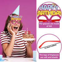 Lunettes d'anniversaire pour enfants, accessoires amusants et colorés de dessin animé, décoration de fête du premier anniversaire du bébé, ballons, chapeau d'anniversaire, Gla