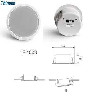Thinuna IP-10CS PA Système 10W Active Haut-Parleur IP Réseau Plafond Haut-Parleur avec Métal Dôme Feu et DC24V POE Alimentation