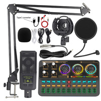 Ensemble de microphone à condensateur 240 avec carte son LGT240 pour diffusion en direct en anglais 5.0 20Hz-20KHz, équipement pour téléphone portable et ordinateur
