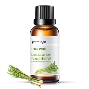 Aceite esencial orgánico Aceite esencial de hierba de limón a granel 100% puro para el acné y el repelente de insectos