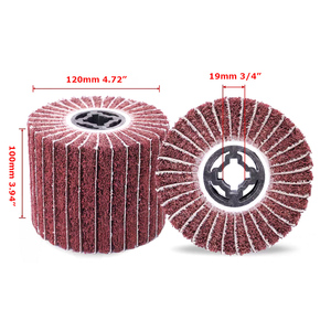 Roue de polissage pour tambour 120x100x19mm, <span class=keywords><strong>brosse</strong></span> <span class=keywords><strong>à</strong></span> tréfiler en acier inoxydable - Non-tissé, bande de polypropylène, feutre, coton, fil d'acier, chanvre - Product Image 2