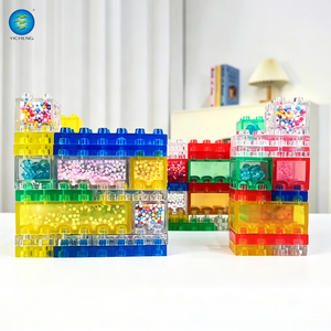 NUEVOS Bloques de Construcción de TPE Suave para Niños Pequeños, Bloques Sensoriales Apilables con Cuentas, Bloques Grandes de Partículas para Manualidades Educativas - Product Image 1