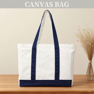 Wholesale Canvas Women's Shoulder Shopping <b>Bag</b> with Long Handle Cartoon Pattern Durable <b>Extra</b> <b>Large</b> Size - Product Image 4