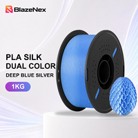 Filamen Printer 3D PLA Pro Biru Dekoratif, Daya Tahan Tinggi, Dua Warna, Tekstur Sutra, 1.75mm 1KG, Permukaan Mengkilap, untuk Printer 3D