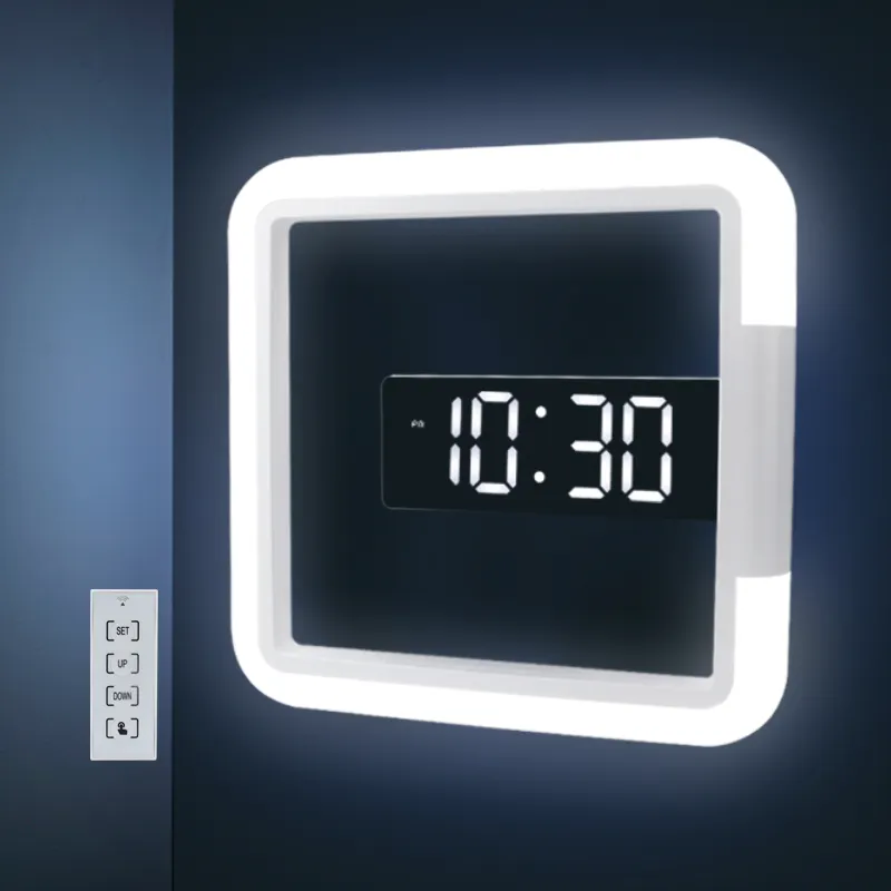 3d Led Wall Clock With Remote Control Seven Color Light Choose Large Decorative Led Wall Mounted Clock