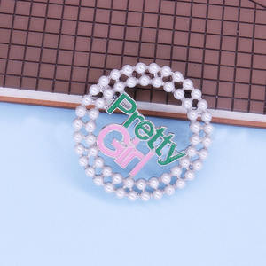 Mooie Meisjes Imitatie Parel Ronde Broches Dameslegering Met Kristallen Strass Voor Bruiloften Engagementen Geschenken - Product Image 3