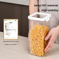 Nieuwe Japanse stijl rechthoekige ecovriendelijke vochtbestendige en stofdichte plastic voorraadpot voor keuken, bewaart fruit, noten en snacks