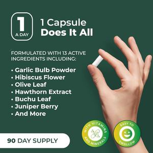 Complément alimentaire pour la pression artérielle de qualité supérieure pour la santé cardiovasculaire des adultes, 90 capsules végétales - Product Image 6