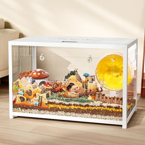 Bucatstate 80cm Assembler Métal Animal Pet Cages Transparent Grand Espace <span class=keywords><strong>Hamster</strong></span> <span class=keywords><strong>Cage</strong></span> Acrylique - Product Image 3