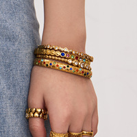 Bracelet géométrique en zirconium pour femmes, élégant et luxueux, en acier inoxydable, vente en gros d'usine
